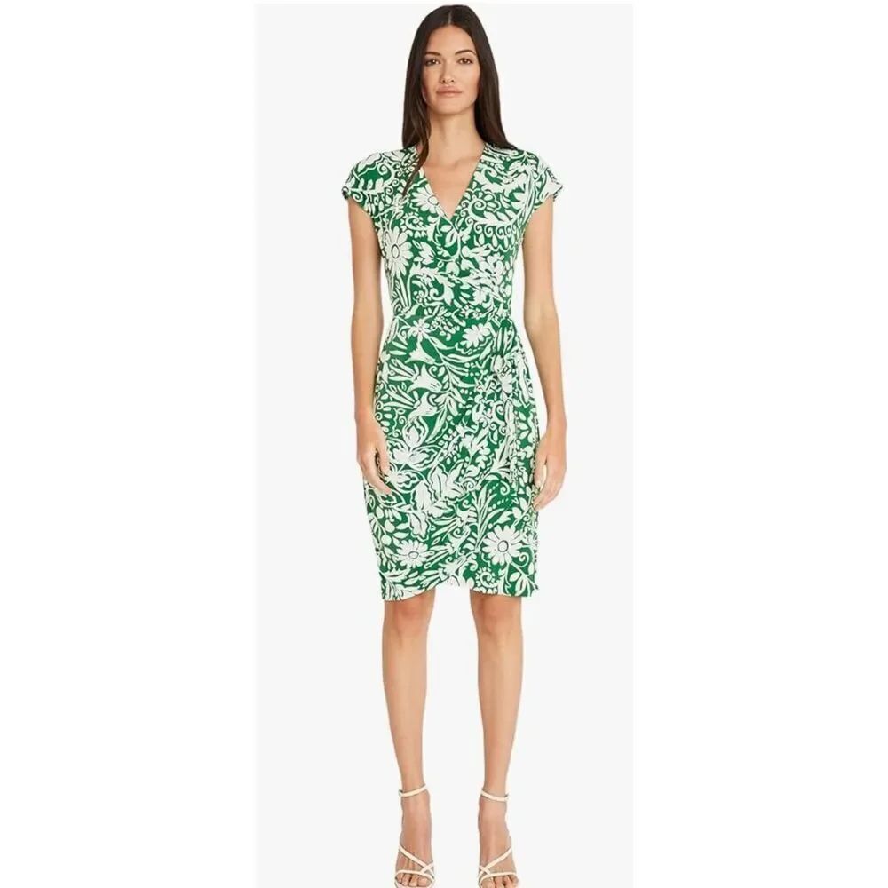 Maggy London Womens Printed Matte Jersey Wrap -8